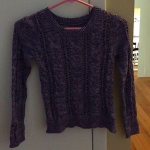 A purple and silver sweater.